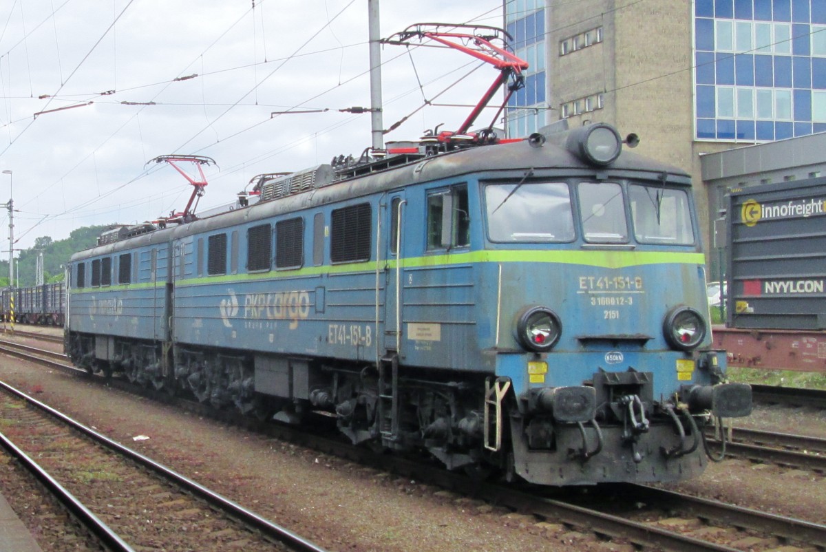PKP Doppelpack ET41-151 durchfahrt Ostrava hl.n. am 27 Mai 2015 in Solofahrt.