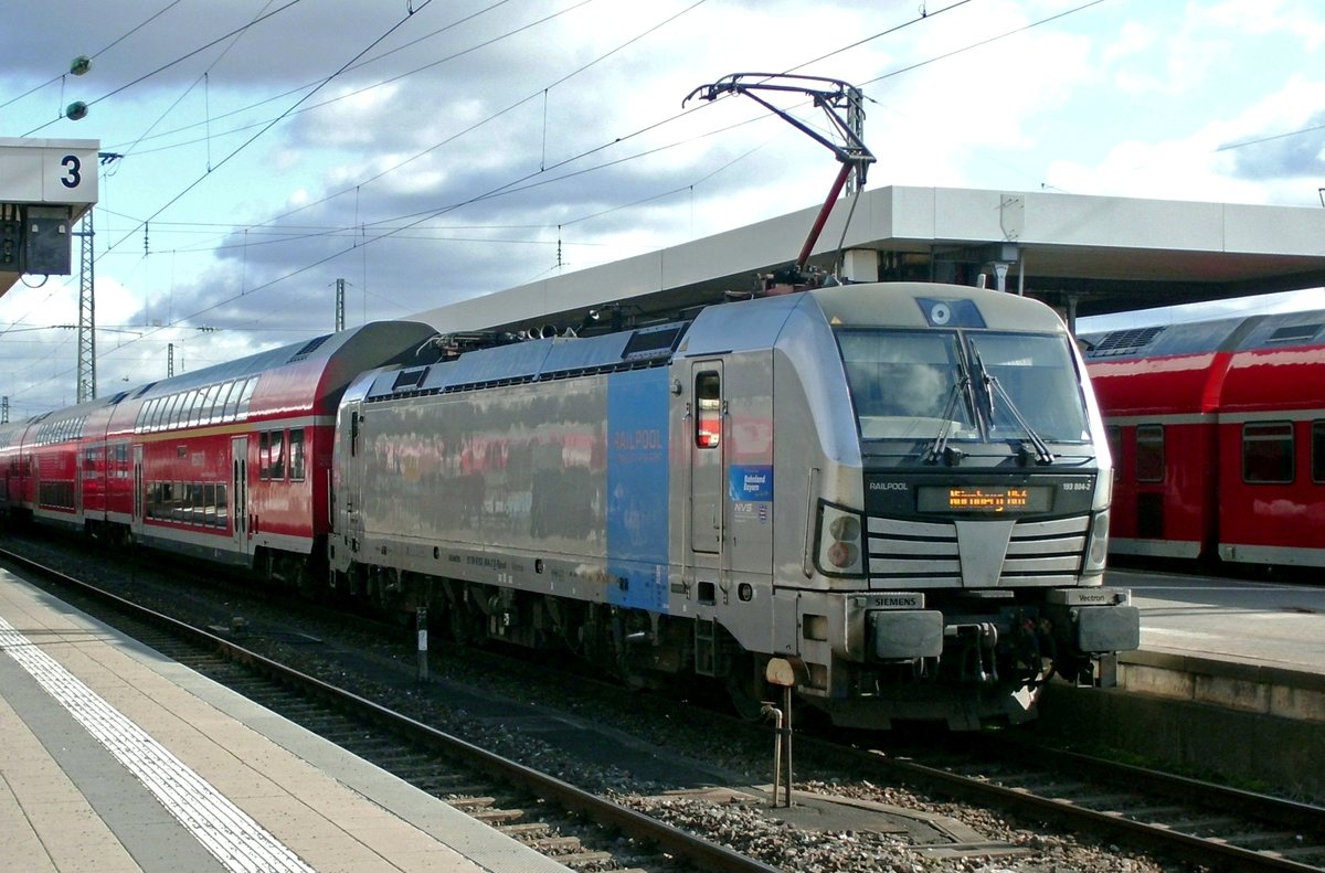 Railpool 193 804 steht mit ein DB Regiozug am 21 Februar 2020 in Nrnberg Hbf.