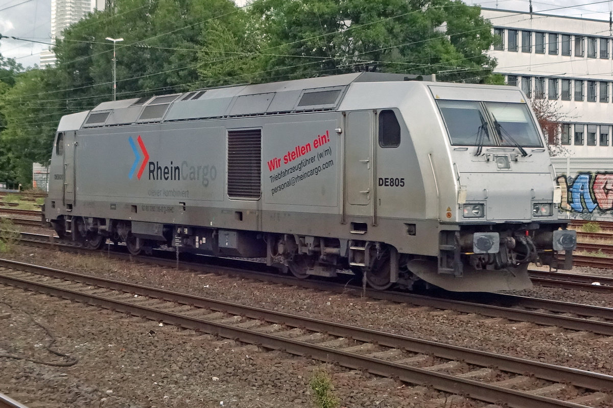 RheinCargo DE 805 durchfahrt solo Köln West am 23 September 2019. 