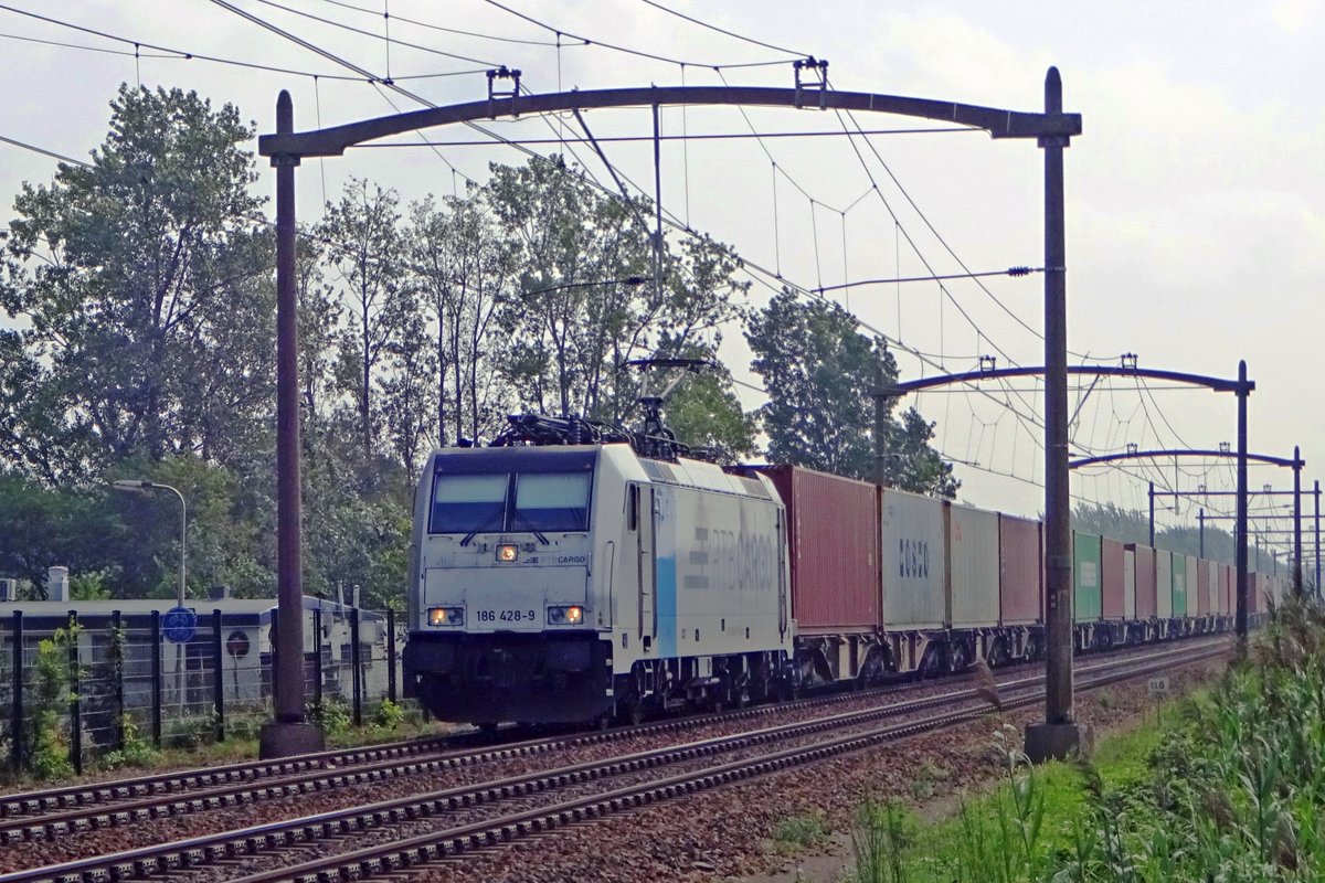 RTB 186 428 durchfahrt am 23 Augustus 2019 Hulten.