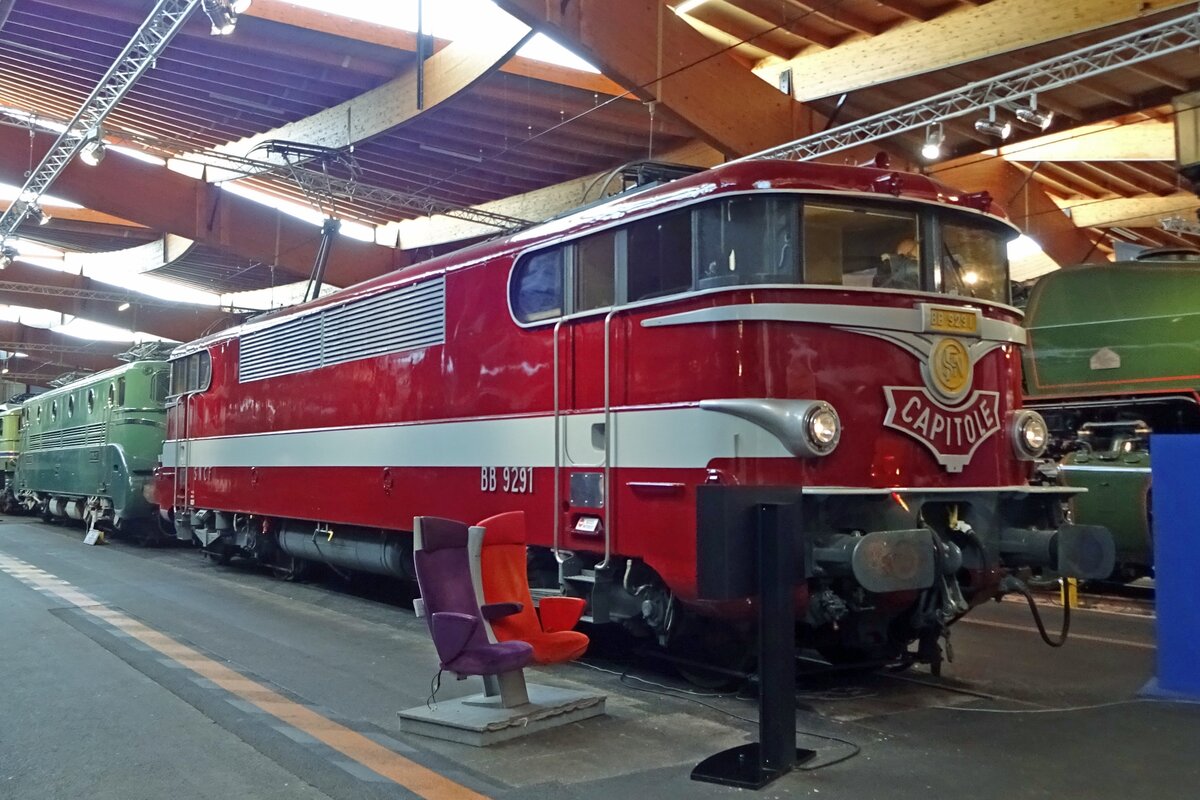 SNCF 9292 steht am 29 Mai 2019 ins Cité du Train in Mulhouse. Diese Jacquemin der Reihe 9200 wurde in die 60er jahren modifiziert für die dann neue Schnellzüge wie CAPITOLE und ETENDART.
