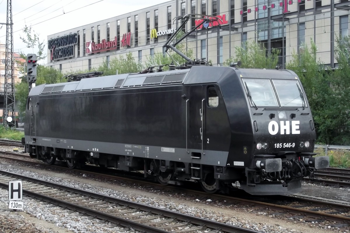 Solofahrt von OHE 185 546 in Regensburg Hbf am 17 September 2015.