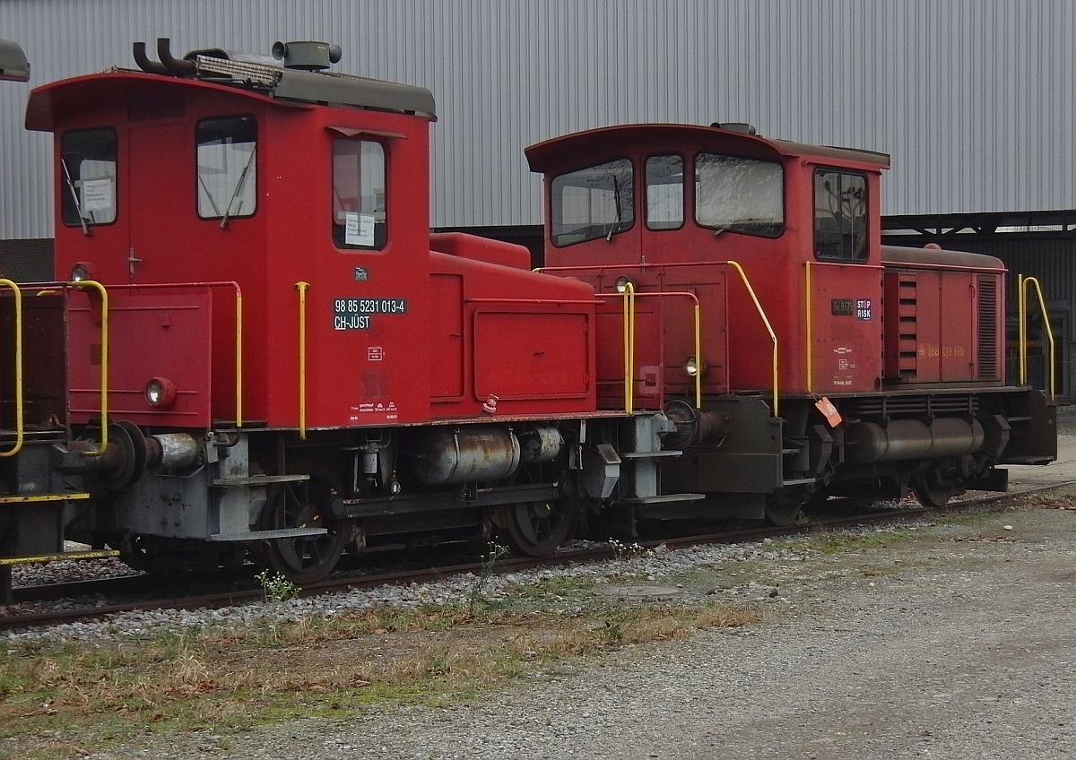 Tm 231 013 und Tm IV 8775 am 17.11.2013 in Frauenfeld.