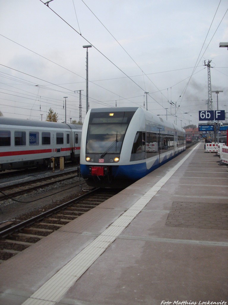 UBB GTW 2/6 auf Rangierfahrt im Bahnhof Stralsund Hbf am 12.10.13