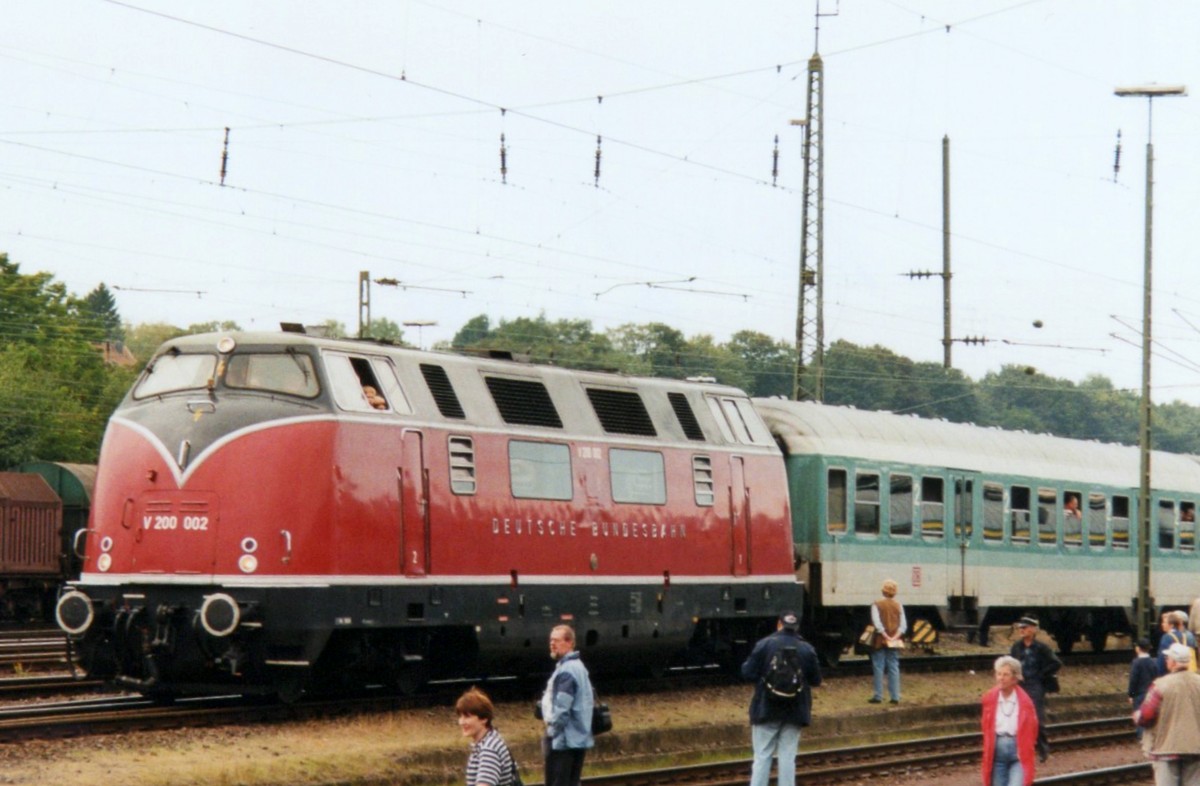 V 200 002 steht am 10 September 1999 in Aachen West.
