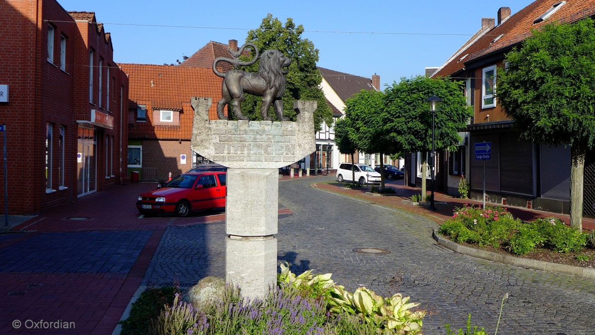 Wittingen - Stadtlöwe. Dieser Löwe ziert auch das Wappen der Wittinger Privatbrauerei.