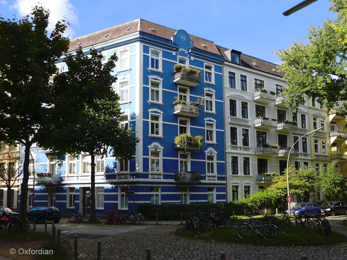 Wohnhaus der Gründerzeit Baujahr 1901 in der Armbruststraße, Hamburg.