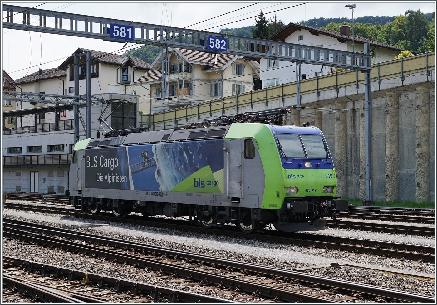 Die BLS Re 485 019 erreicht von Brig kommend Spiez. 

8. August 2024 