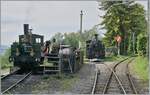 In Chaulin wird die LEB G 3/3 N° der Blonay Chamby Bahn mit Wasser und Kohle versorgt, im Hintergrund steht abgestellt die HG 3/4 N°3. 

4. August 2024
