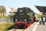 41 1144 mit dem Querfurt-Express bei der Einfahrt in den Bahnhof Merseburg Hbf am 14.8.21  