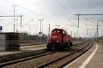 261 095 bei der Durchfahrt im Bahnhof Angersdorf am 21.3.24