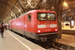 112 152 als RE10 mit ziel Cottbus im Bahnhof Leipzig Hbf am 22.12.19