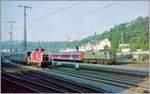 Auf der Fahrt Richtung Luxembourg bei einem Blick aus dem Fenster bei Trier sah ich eine V 260 und eine E 140 im Vorbahnhof von Trier. 

13. Mai 1998