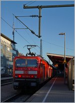 Die DB 143 332-5 im Einsatzt auf der Höllental- und Dreisehenbahn beim Wenden in Freiburg im Breisgau.