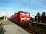 143 002 mit ihrer S7 im Bahnhof Halle-Rosengarten am 23.5.17