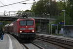 143 120 bei der Einfahrt in den Bahnhof Halle-Zscherbener Strae am 19.9.19