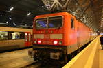143 193 als RE10 mit ziel Cottbus im Bahnhof Leipzig Hbf am 25.1.20