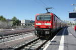 143 009 verlsst als S9 mit ziel Eilenburg den Bahnhof Halle/Saale Hbf am 7.5.20