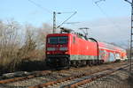 143 919 verlsst als S7 mit ziel Halle-Nietleben den Bahnhof Halle Sdstadt am 13.1.21