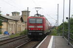 BR 143/758655/143-591-verlaesst-den-bahnhof-delitzsch 143 591 verlsst den Bahnhof Delitzsch ob Bf in Richtung Eilenburg am 26.8.21