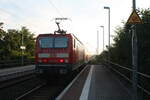 BR 143/760151/143-168-verlaesst-als-s9-mit 143 168 verlsst als S9 mit Ziel Eilenburg den Bahnhof Delitzsch ob Bf am 23.9.21