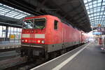 143 591 im Bahnhof Halle/Saale Hbf am 10.2.22
