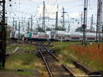 Abgestellte IC2 Züge sowie eine ITL Lok am Leipziger Hbf am 1.7.16
