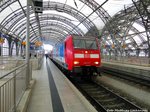 146 017 mit ziel Schna im Dresdener Hauptbahnhof am 2.7.16