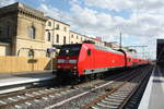 146 012 als RE20 mit ziel Uelzen im Bahnhof Magdeburg Hbf am 19.8.19