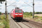 BR 146/707883/146-023-mit-dem-re30-mit 146 023 mit dem RE30 mit ziel Magdeburg Hbf bei der einfahrt in Zöberitz am 22.7.20