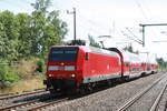 BR 146/710524/146-012-mit-dem-re30-mit 146 012 mit dem RE30 mit ziel Magdeburg Hbf bei der einfahrt in den Bahnhof Niemberg am 30.7.20