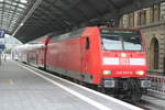 BR 146/716346/146-007-mit-dem-re18-mit 146 007 mit dem RE18 mit ziel Jena Paradies im Bahnhof Halle/Saale Hbf am 29.8.20