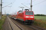 BR 146/741948/146-029-verlaesst-mit-dem-re30 146 029 verlässt mit dem RE30 mit ziel Halle/Saale Hbf den Bahnhof Zöberitz am 9.6.21