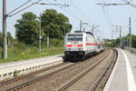 BR 146/742151/146-574-mit-einem-ic2-bei 146 574 mit einem IC2 bei der Durchfahrt in Zöberitz am 9.6.21