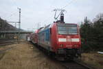 146 017 verlsst als S1 mit ziel Meien-Triebischtal den Bahnhof Bad Schandau am 13.3.24