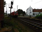 152 XXX mit einen Güterzug bei der Durchfahrt  in Güsen (b Genthin) am 2.6.18