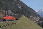 Zwei DB 185 auf der Gotthard Nord Rampe. 
31. März 2014