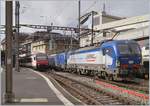 Die beiden Vectron 193 490 und 492 warten in Lausanne auf die Weiterfahrt in Richtung Wallis.