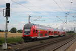 doppelsteuerwagen-alle-generationen/743241/146-029-mit-dem-re30-mit 146 029 mit dem RE30 mit Ziel Halle/Saale Hbf bei der Einfahrt in den Bahnhof Niemberg am 5.7.21