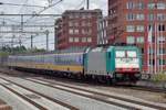 Alpha Trains 186 226 schiebt ein IC aus Breda aus am 24 Augustus 2018.