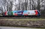 ELP 2159 260-9,angemietet von BELog stand mit einen schotterzug in diesel-modus am bahnhof von glinde,07.02.24