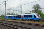 Bentheimer Eisenbahn VT115 verlsst am 5 Augustus 2019 Bad Bentheim.