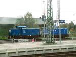 eisenbahn-bau--a-betriebsgesellschaft-pressnitztalbahn-press/582233/press-346-025-8-346-091-3-und PRESS 346 025-8 (346 091-3) und 363 006-6 abgestellt in Coswig am 7.10.17