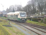 eisenbahn-bau--a-betriebsgesellschaft-pressnitztalbahn-press/594468/press-650-032-verlaesst-putbus-in PRESS 650 032 verlässt Putbus in Richtung Bergen auf Rügen am 6.1.18