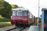 eisenbahn-bau--a-betriebsgesellschaft-pressnitztalbahn-press/751423/772-140-und-772-141-abgestellt 772 140 und 772 141 abgestellt im Bahnhof Putbus am 28.7.21