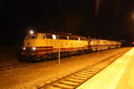 218 105 mit dem SVT 137 234 im Bahnhof Gotteszell am 23.3.21