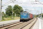 140 627 der EGP mit einem Containerzug bei der durchfahrt in Zöberitz am 22.7.20