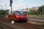 772 345 der EBS aus Richtung Naumburg kommend bei der Einfahrt in den Bahnhof Weienfels am 6.7.19