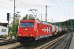 HGK 185 605 durchfahrt Treuchtlingen am 9 Juni 2009.
