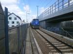 InfraLeuna 211 am Ende des Güterzugs in Halle-Ammendorf am 13.5.15